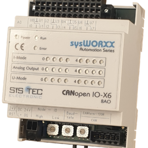 SYSTEC Compact & Cost-Effective Analog CANopen I/O Module [sysWORXX CANopen IO-X6 8AO]